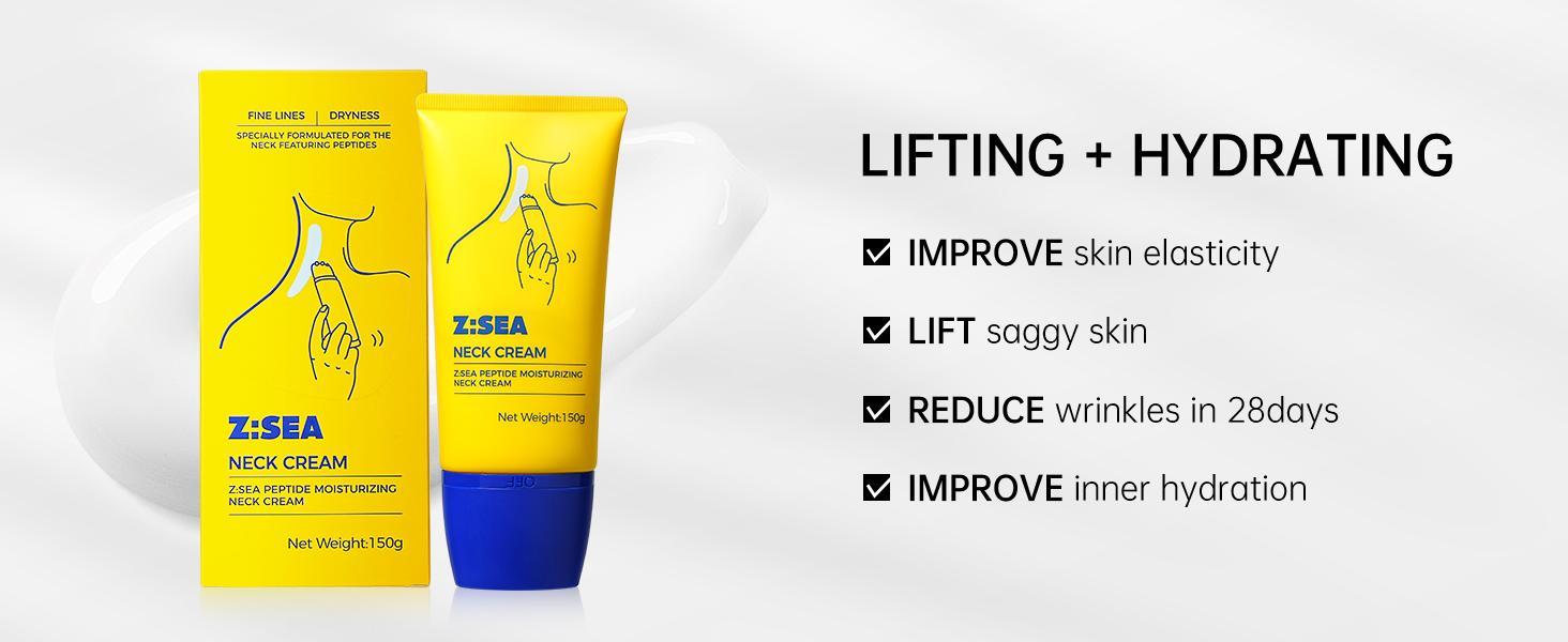 Z:SEA Neck Cream, Peptide Moisturizing Cream for Neck Firming and Tightening, Lifting, and Wrinkle Reduction with Gua Sha Roller, 5.07 fl. oz. Z:SEA Neck Cream, Peptide Moisturizing Cream for Neck Firming and Tightening, Lifting, and Wrinkle Reduction with Gua Sha Roller, 5.07 fl. oz.