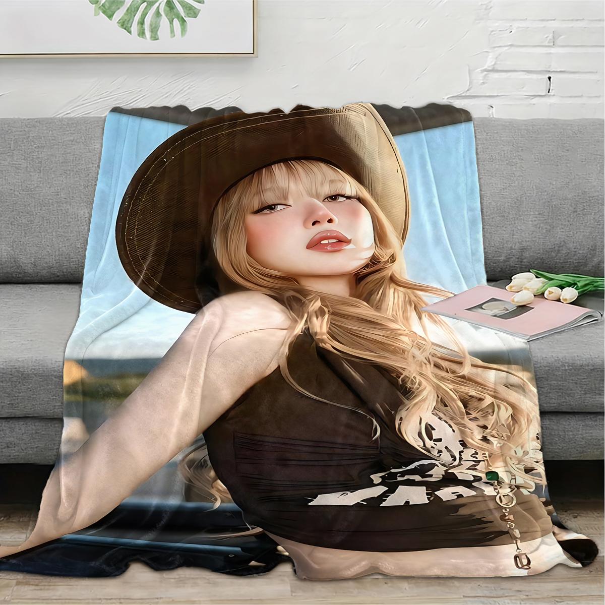 LISA design  flannel blanket, exclusive gift for home, office, camping travel, personalized pattern design, modern style, soft texture