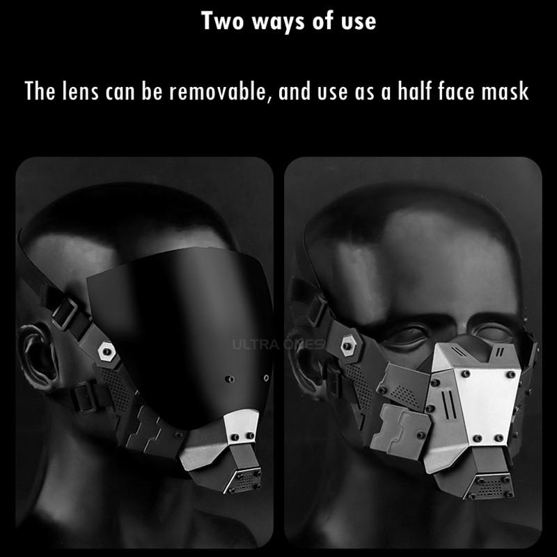 Full Face Mask, Breathable Tactical Mask, Party Role Play Mask, Cyberpunk Style Mask, Holiday Party Supplies