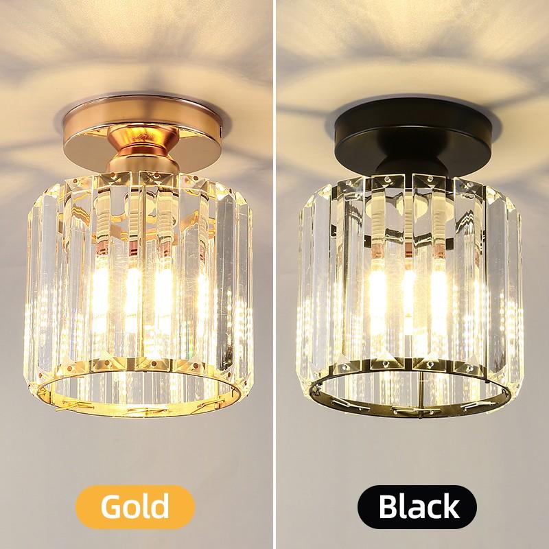 Crystal Chandelier, Mini Crystal Pendant Light, Modern Ceiling Lamp, E27 Base, /gold/silver Color, Indoor Decorative Light, Home Decor Lighting, for Hallway, Kitchen, Dining Room, Corridor