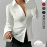 【Black Friday】Women's Slim-Fit Button Front Blouse, Basic Long Sleeve Shirt, Suitable for Commuting & Daily Wear