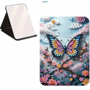 2D FLATDIY Diamond Painting Small Makeup Mirror Diamond Painting Crafts Shiny Crystal Mirror Special Shape Rhinestones Cosmetic Mirror for Outdoor Travel Hiking PicnicSpark Your Inner Artist: DIY Diamond Painting Kits for Creative Joy & Stunning Art!