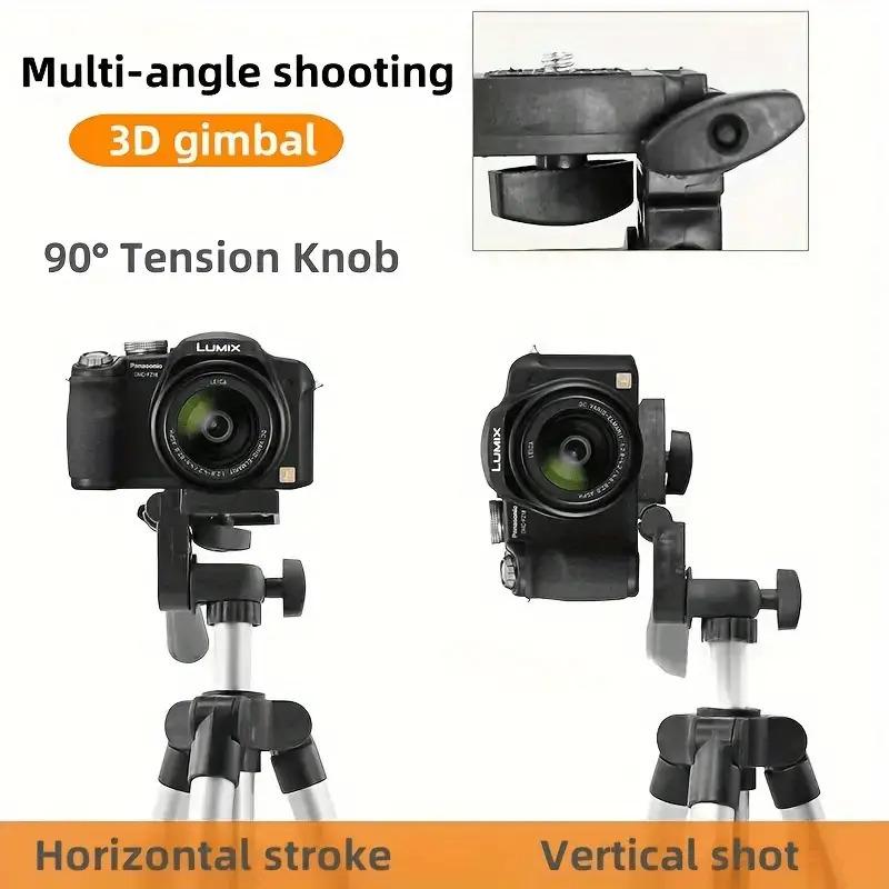 Foldable Multi-Function Camera Tripod, Portable Adjustable Selfie Stick with Phone Holder, Ideal for Photography, Live Streaming, Video Recording, Tripod Stand