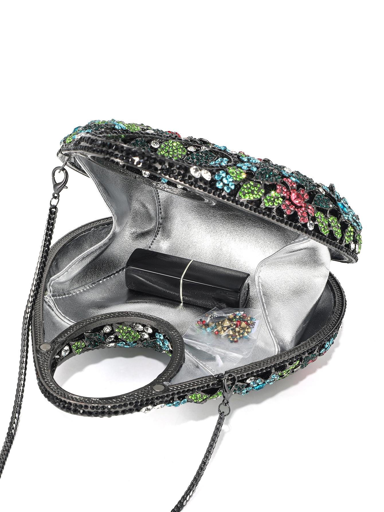 Elegant Crystal Evening Clutch, Handmade Metal Diamond Bag, Perfect for Weddings, Parties, Dinners, Luxurious Sparkling Design