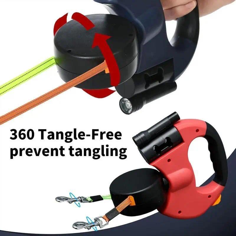Retractable Dual Dog Leash for 2 Small-Medium Dogs, 10ft Tangle-Free Lead with 360° Swivel & Anti-Slip Handle, Includes Stainless Steel Bowl, Tangle Free Leash, 10Ft Retractable Lead, Harnesses, 360° Swivel Head, Leashes Retractable Dual Dog Leash for 2 Small-Medium Dogs, 10ft Tangle-Free Lead with 360° Swivel & Anti-Slip Handle, Includes Stainless Steel Bowl, Tangle Free Leash, 10Ft Retractable Lead, Harnesses, 360° Swivel Head, Leashes