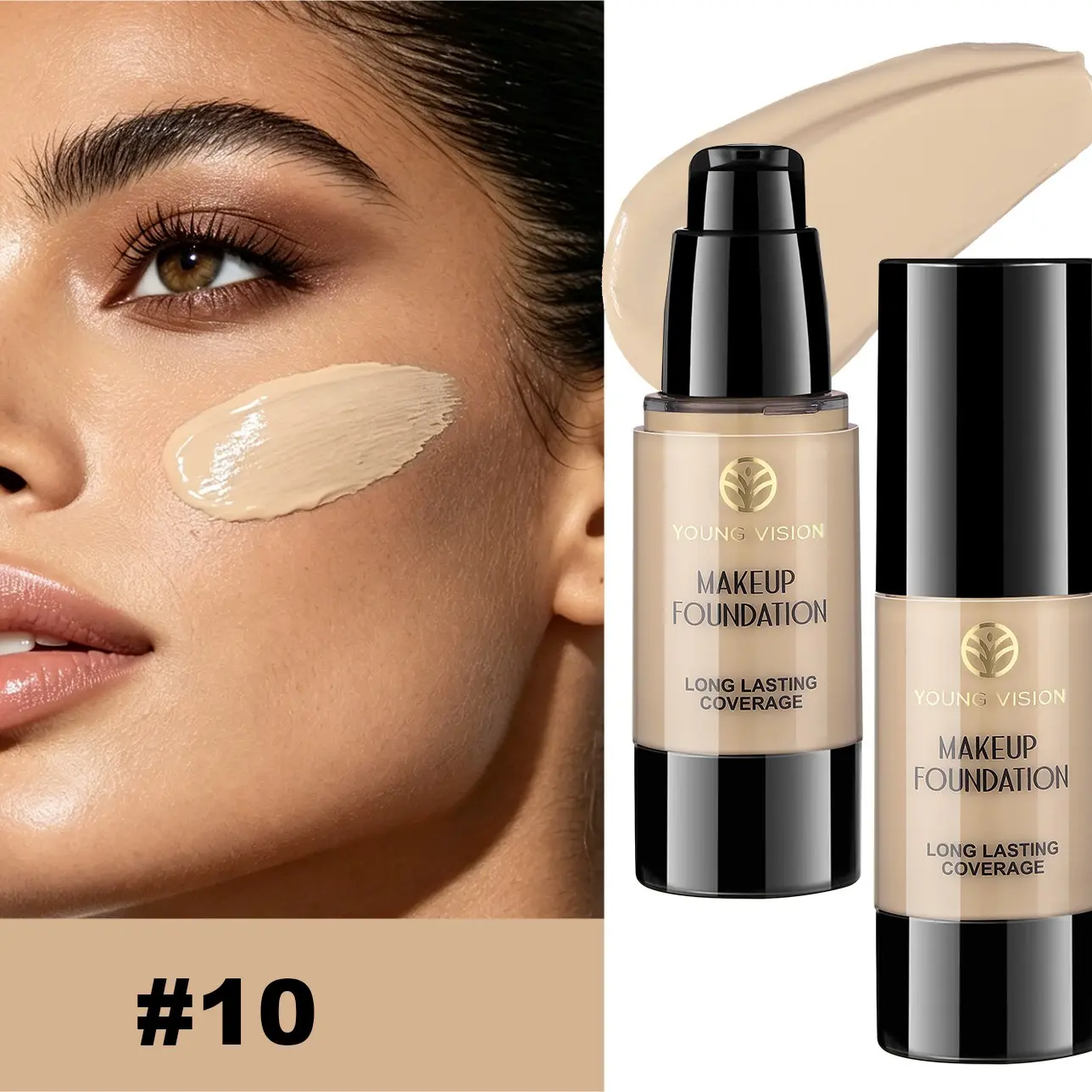 YOUNG VISION High Coverage Moisturizing Hydrating Liquid Foundation Makeup, Lightweight and Non-Heavy, Flawless Finish, Suitable for All Occasions
