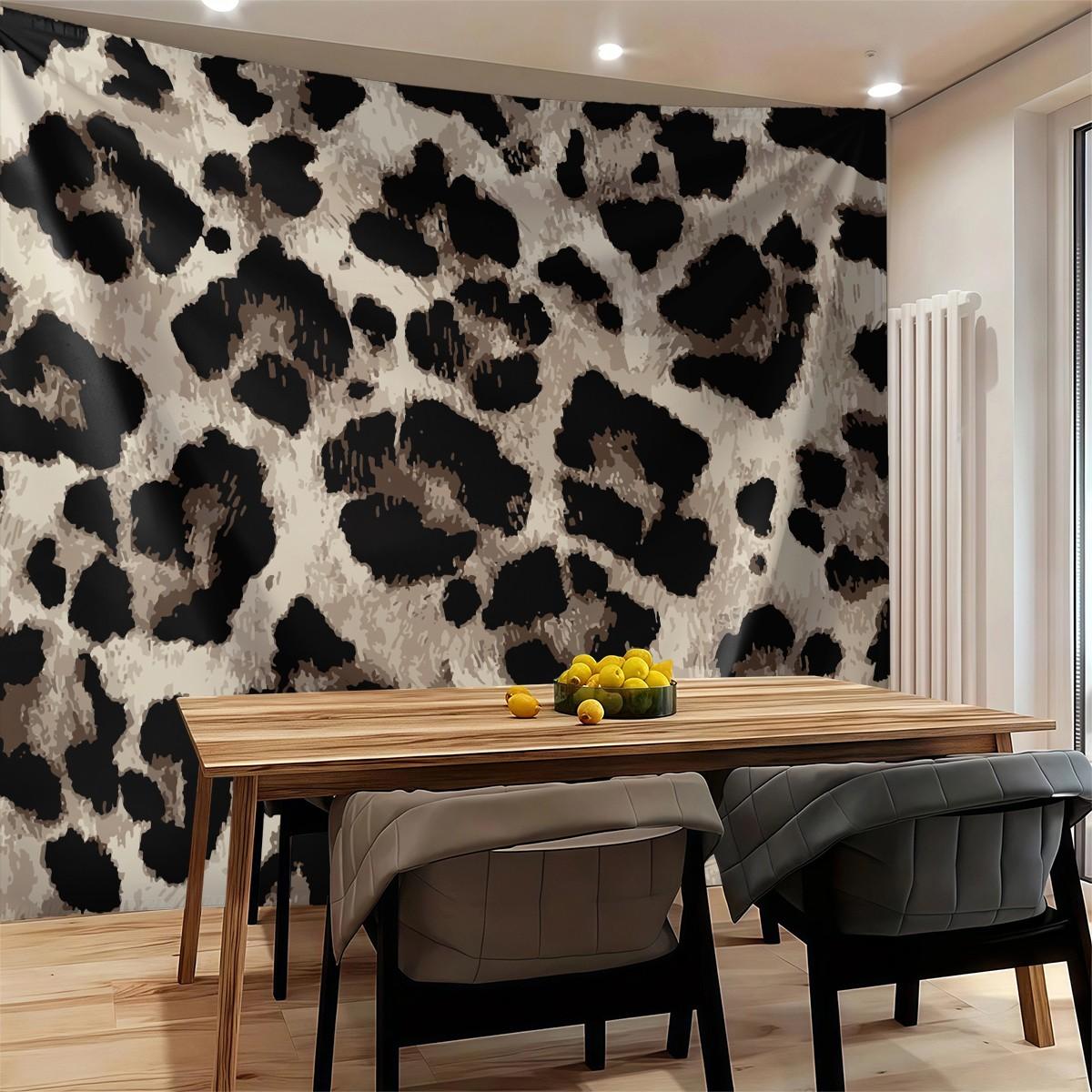 Wild Texture Leopard Print Tapestry, Premium Flannel with Great Drape,  Nails Trendy Vibes as Binge-Watching Backdrop or Accent Wall Decor, Ideal Gift