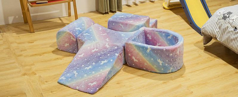 Lamerge Themed Modular Crawling Play Blocks for Kids Ages 3+, Glow in the Dark Soft Foam Activity Set, Indoor Climbing Toy for Playroom or Bedroom excellent gift for Christmas and New Year