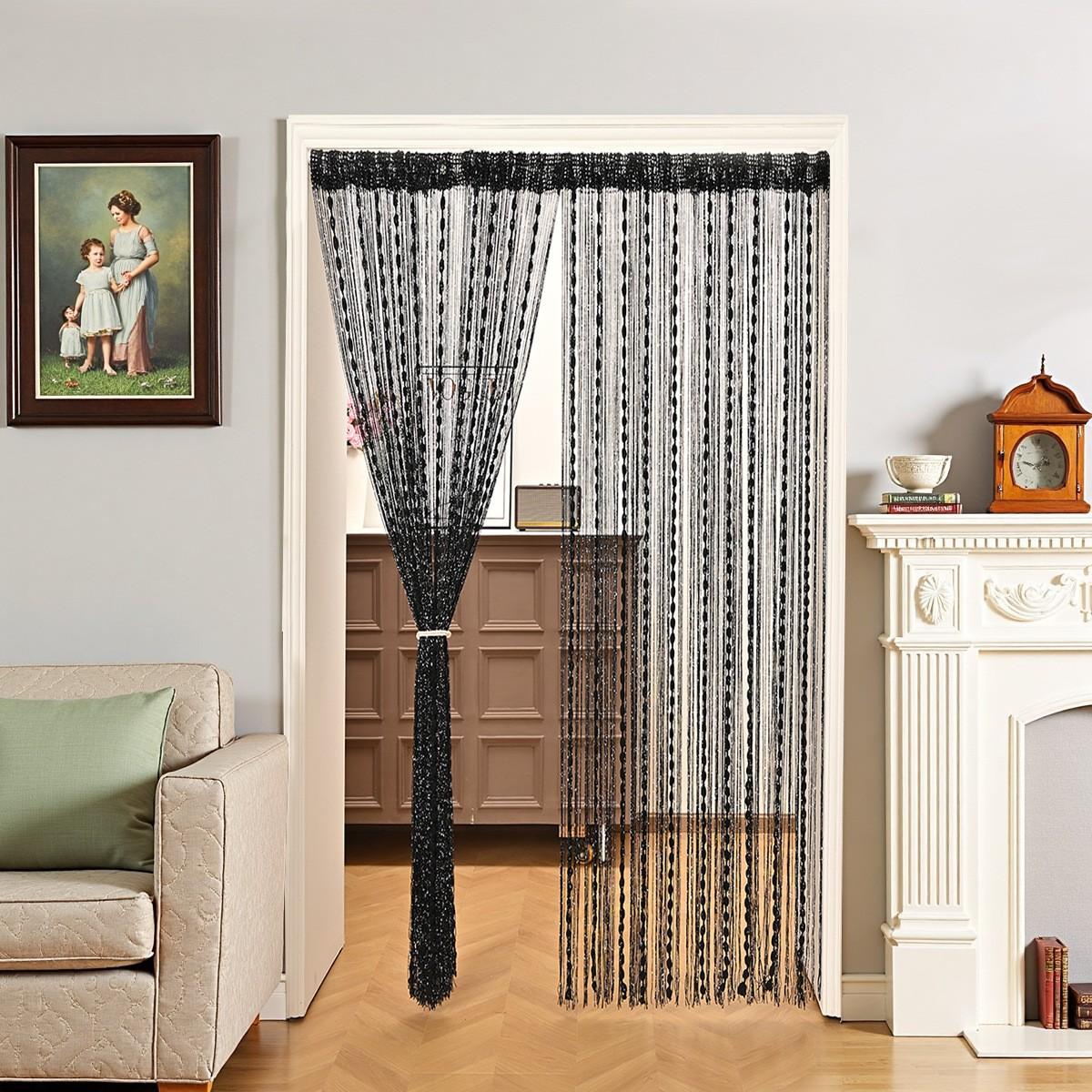 1pc Beaded Door Curtain, Elegant Home Decor Accessory, Fly Screen for Doors and Windows, 100x200 Cm Boho Drapes, Beaded Curtains