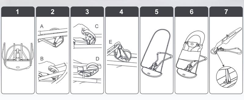 Baby Bouncer, Portable Baby Bouncer Seat for Babies 4-18 Months, 100% Cotton Fabrics, 3 Modes of use with Rocker and Stationary Options, Infant Rocker Chair with Hanging Toys-Light Grey Swing Set Swing Trainer