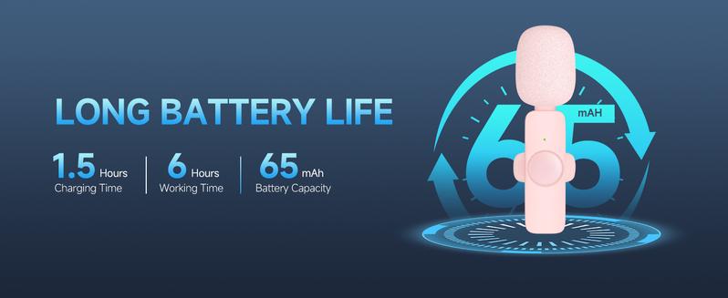 2 pcs Wireless Lavalier Microphones for iPhone, Android, iPad - Mini Wireless Clip-on Microphones Crystal Clear Sound Quality for Recording, Live Streaming,Vlog Audio Lightning Usb Port Smartphone