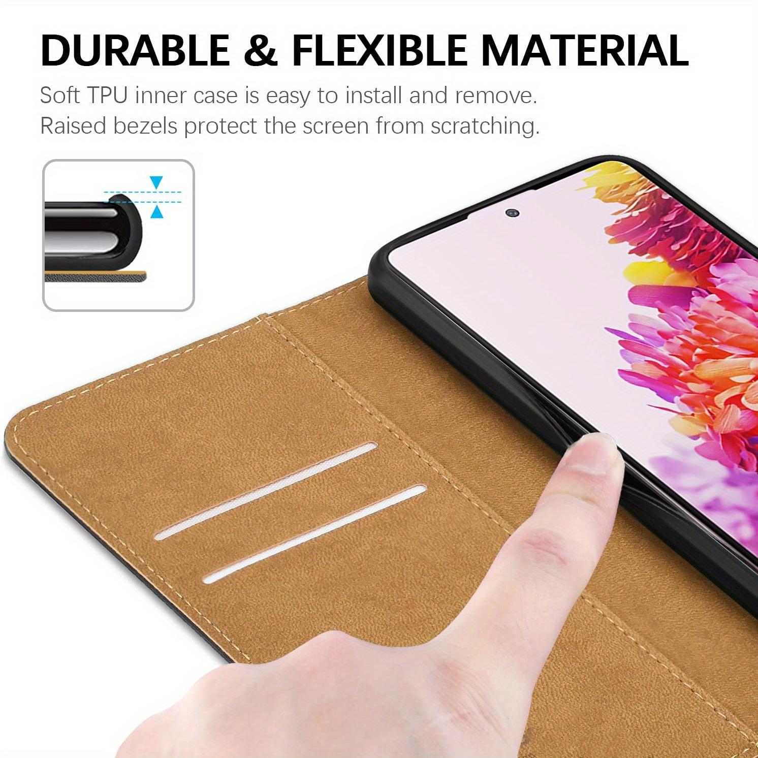 Mobile Phone Case For Samsung Galaxy Xcover 7 Pro, With Kickstand PU Leather Card Slot Black Wallet Flip Protective Phone Case Cover