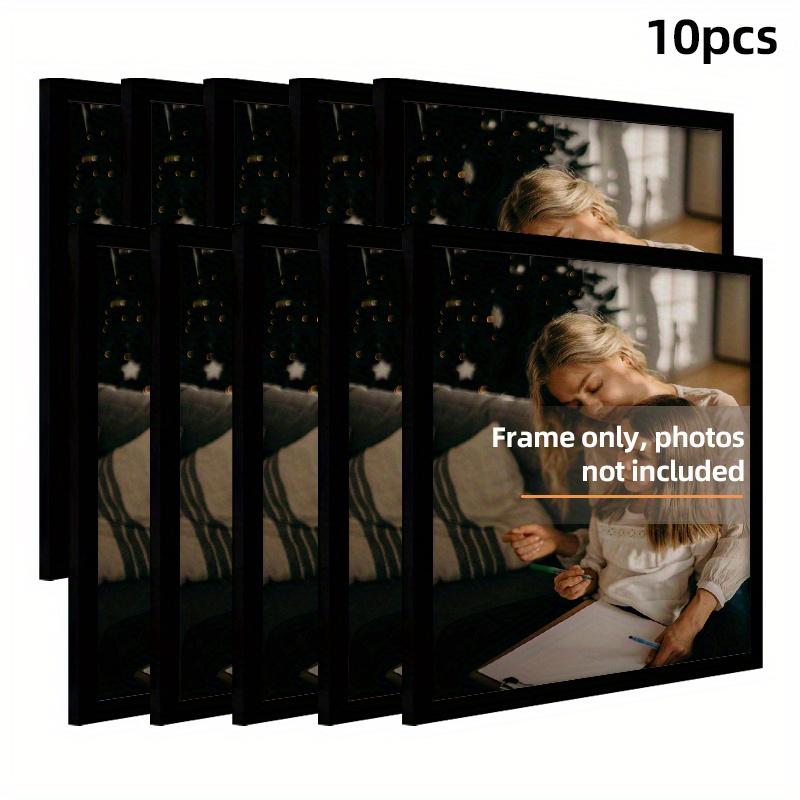 10-piece/5-piece/2-piece square wall-mounted picture frames available in 4x4/6x6/8x8 inches, classic style, Sturdy frame design, hold photos, paintings, sketches and art pieces, Home Decoration, Picture Frame Set