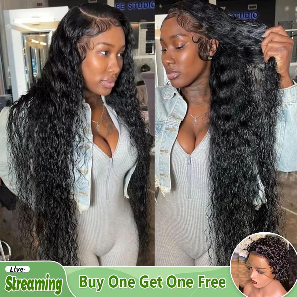Bling Hair 13x6 Water Wave Curly Human Hair Wig 30 Inch Lace Front Wig Human Hair Deep Wave Frontal Wig Hd Lace Wigs