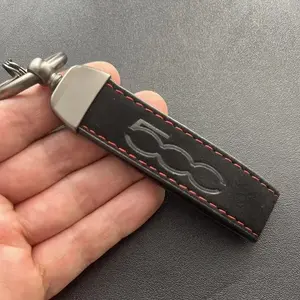 Luxury Suede Leather Keychain Key Chain Rings For For Fiat 500 500L 500X 500C Abarth 695 Car Accessories