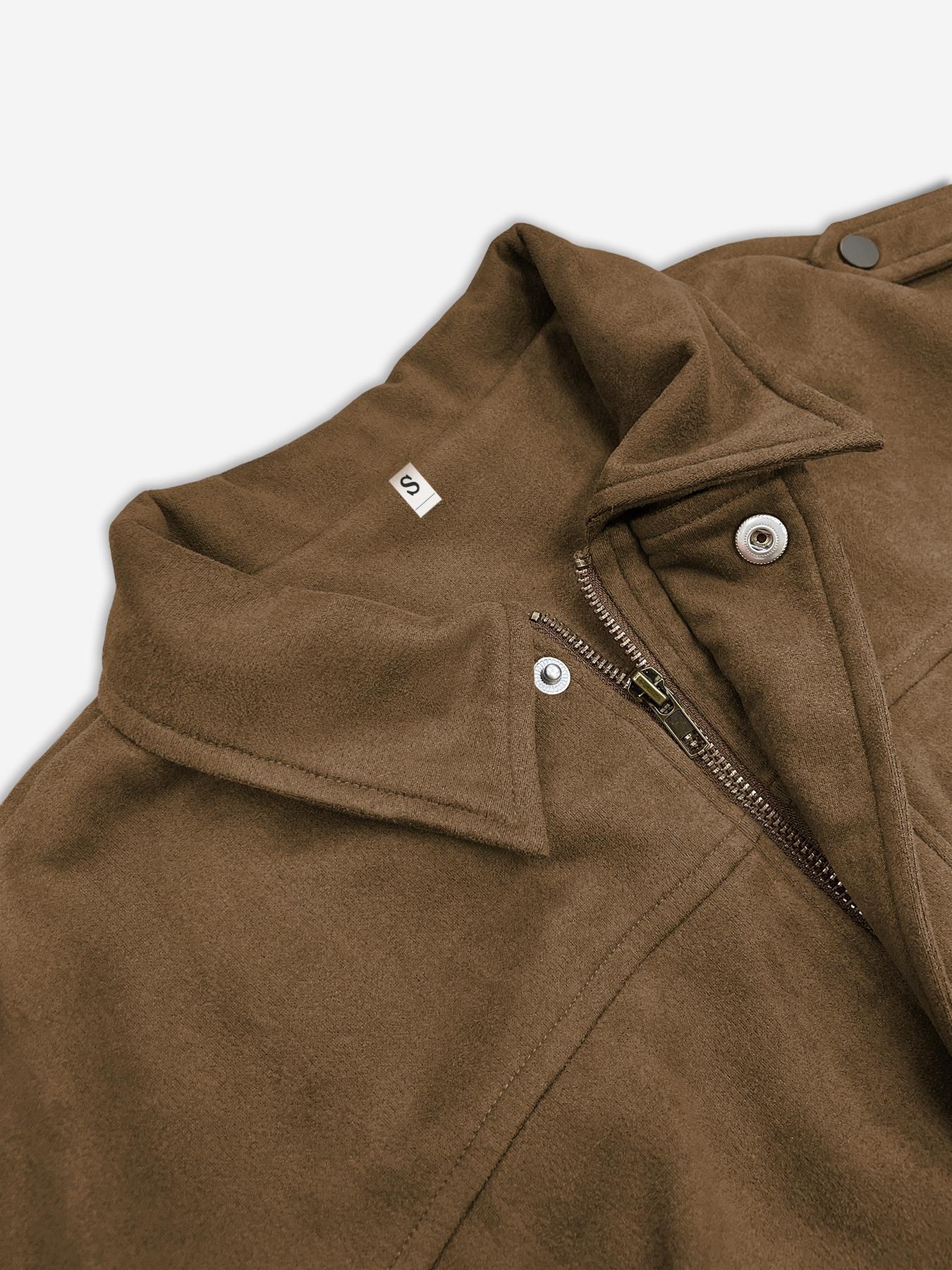 Women's Suede Jacket, Faux Leather Bomber, Oversized Bat Sleeve Coat, Y2K Retro Vintage Style, TikTok Viral, Batwing