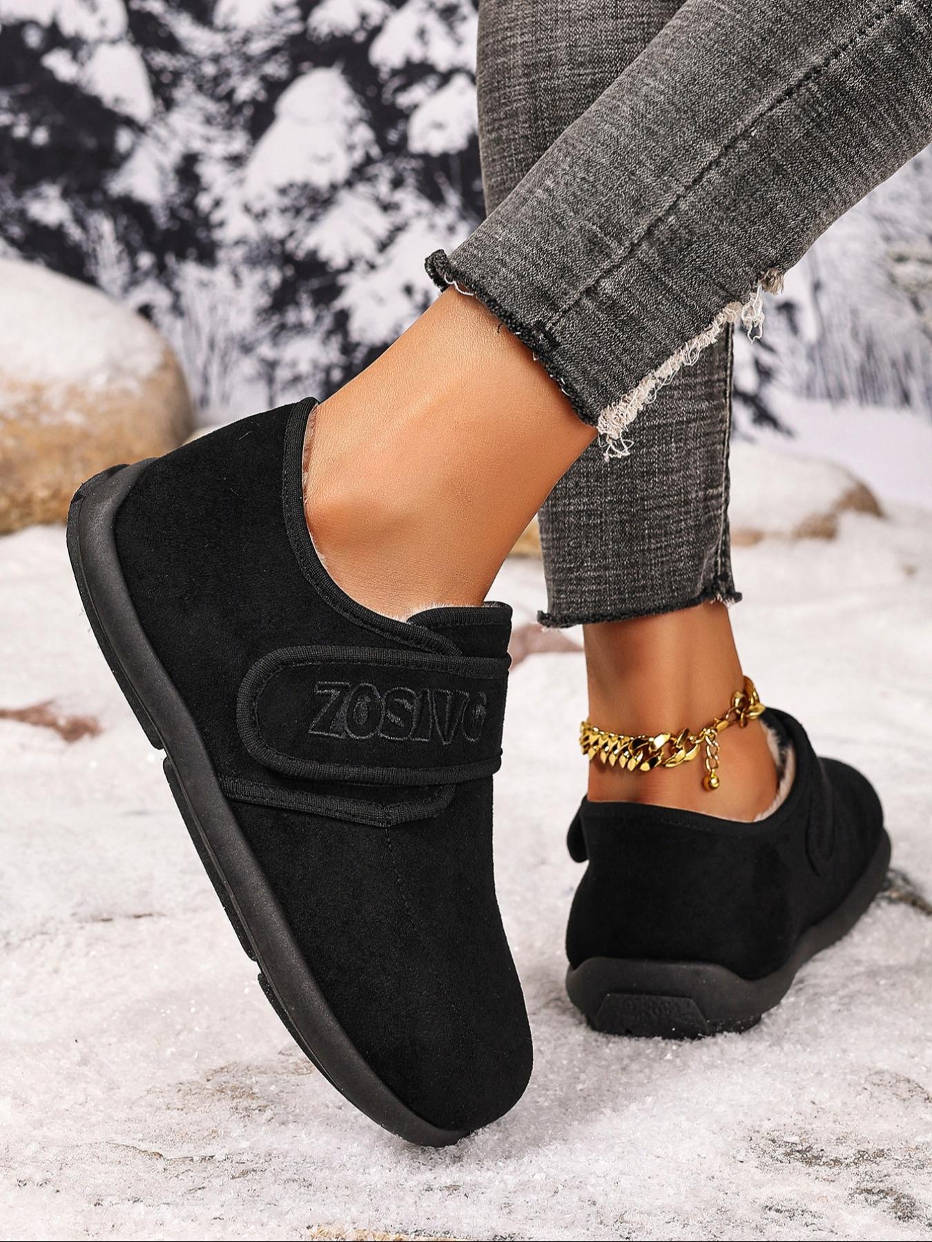 Women's Plus Size Casual Snow Boots, Winter Warm Boots, Warm Comfortable Short Booties, Easy Slip-On Wide Fit, Lightweight Fashion for Indoor Outdoor Travel