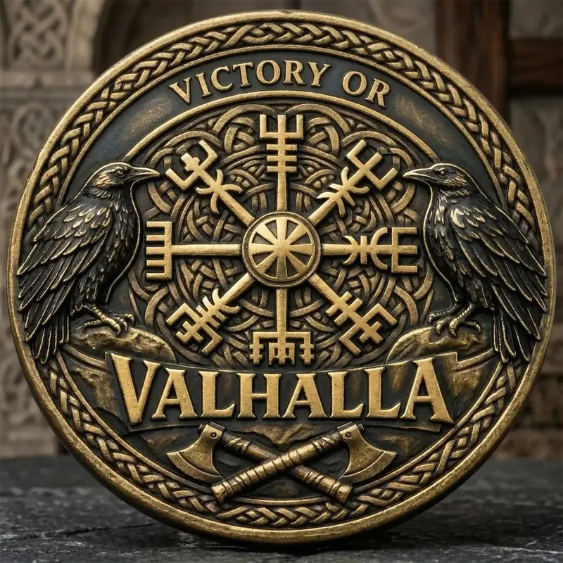 1PC Viking Glory Theme Commemorative Coin, Alloy 3D Relief Collectible Medal, Nordic Totem Element Metal Memorial Decor, Suitable for Brotherhood Gathering, Travel Event and Anniversary, Thanksgiving and Father's Day Gift 1PC Viking Glory Theme Commemorative Coin, Alloy 3D Relief Collectible Medal, Nordic Totem Element Metal Memorial Decor, Suitable for Brotherhood Gathering, Travel Event and Anniversary, Thanksgiving and Father's Day Gift