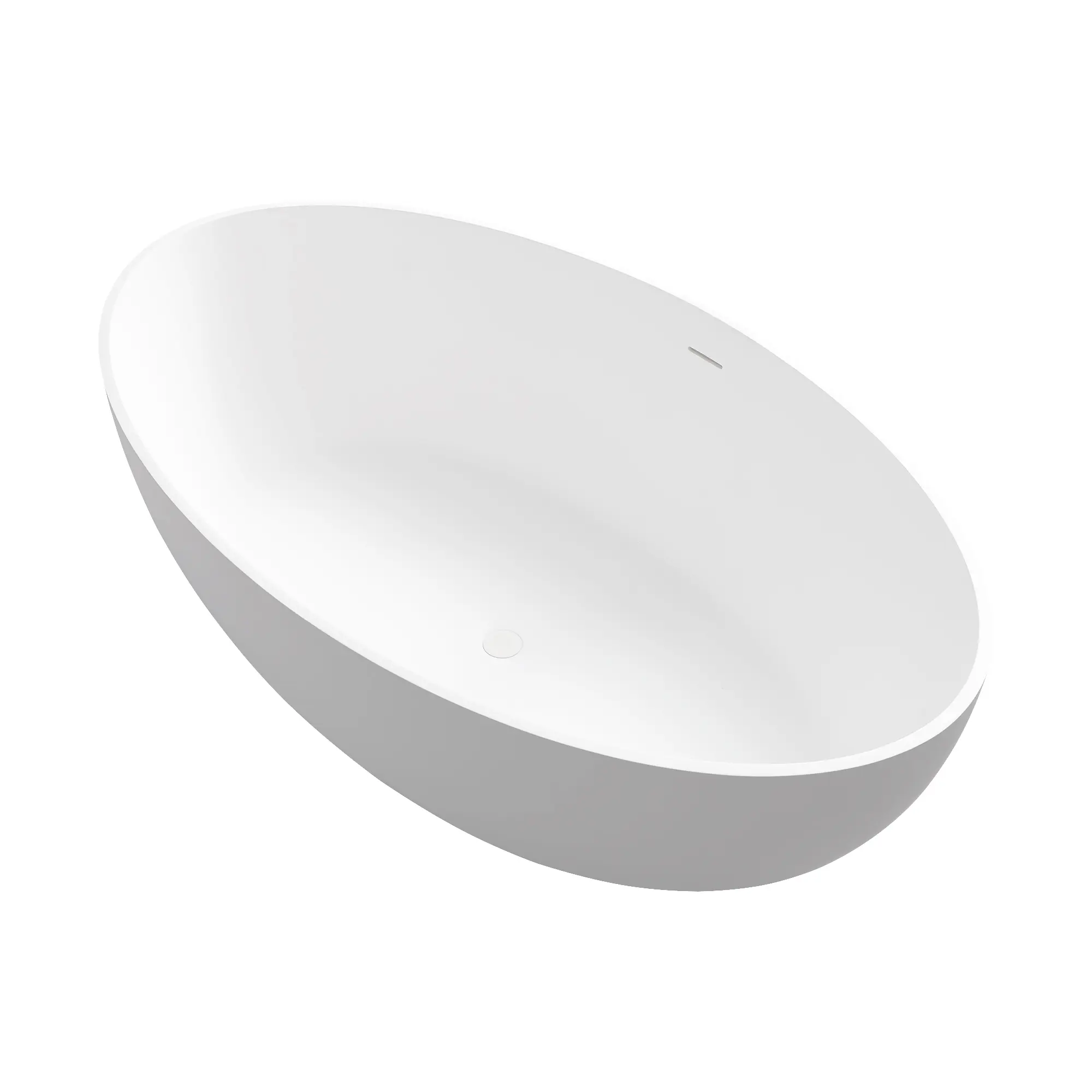 Nokaa 67 Inch Solid Surface Freestanding Deep Soaking Bathtub – Matte White Stone Resin Composite One-Piece Spa Tub for Bathroom, Slip-Resistant Contour, Easy Clean Minimalist Design