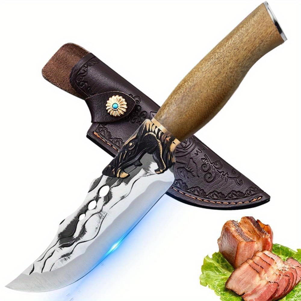 Super sharp stainless steel fixed blade, chef's boning knife, portable and durable, easy to use, suitable for home kitchen, outdoor camping barbecue,, the best gift for Valentine's Day.