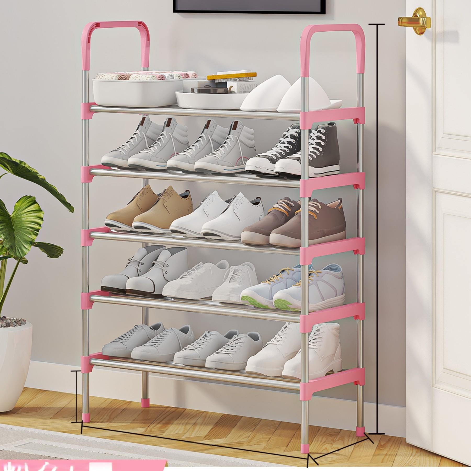 Stackable Shoe Rack Organizer 5 Layers, Space-Saving Shoe Rack for Home Use, No Dust Cover Design, Easy Access and Removal