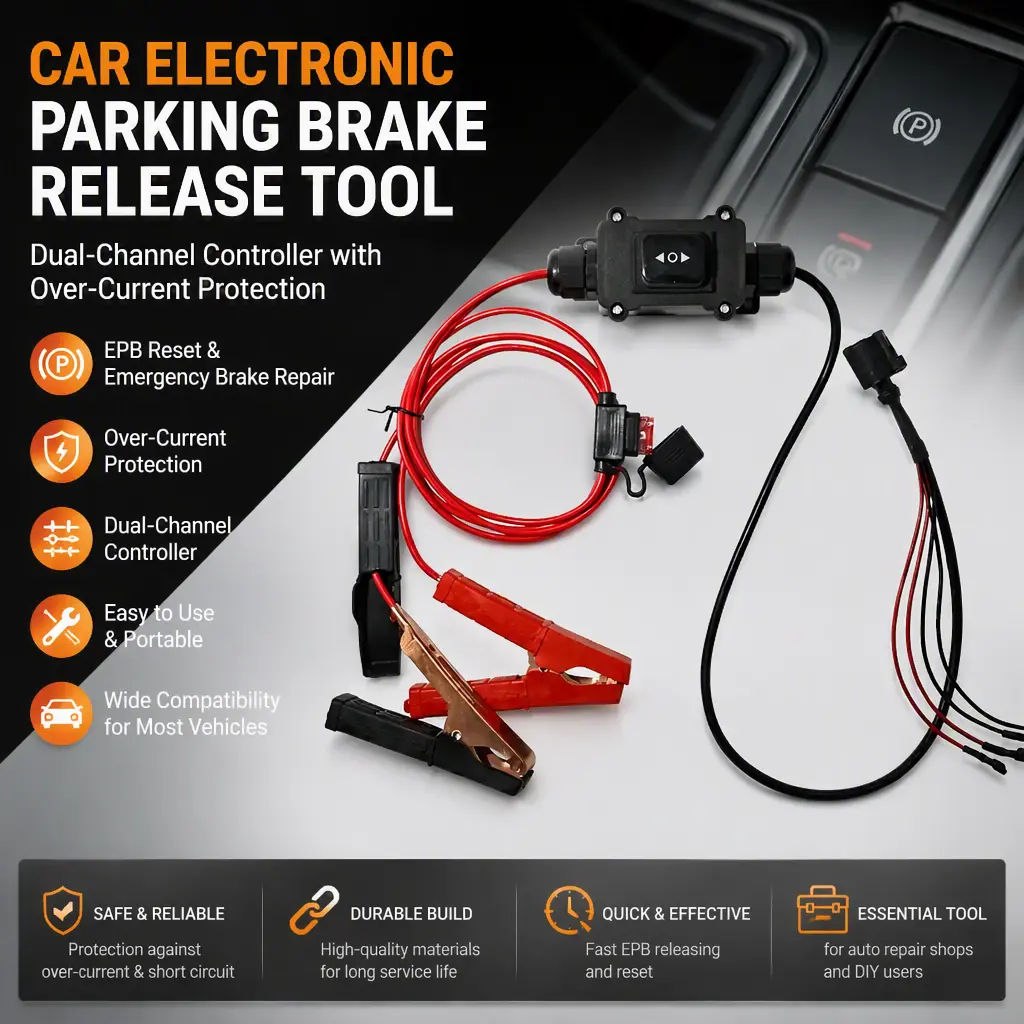 Vehicle Repair EPB Reset Tool, Electronic Parking Brake Release Device, Dual‑Channel Forward Reverse Controller with Over‑Current Protection