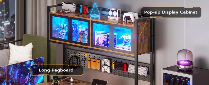 SEDETA L-Shape Gaming Table Computer Desk Monitor Home Office Modern Design Gamer Table Customizable Headphones