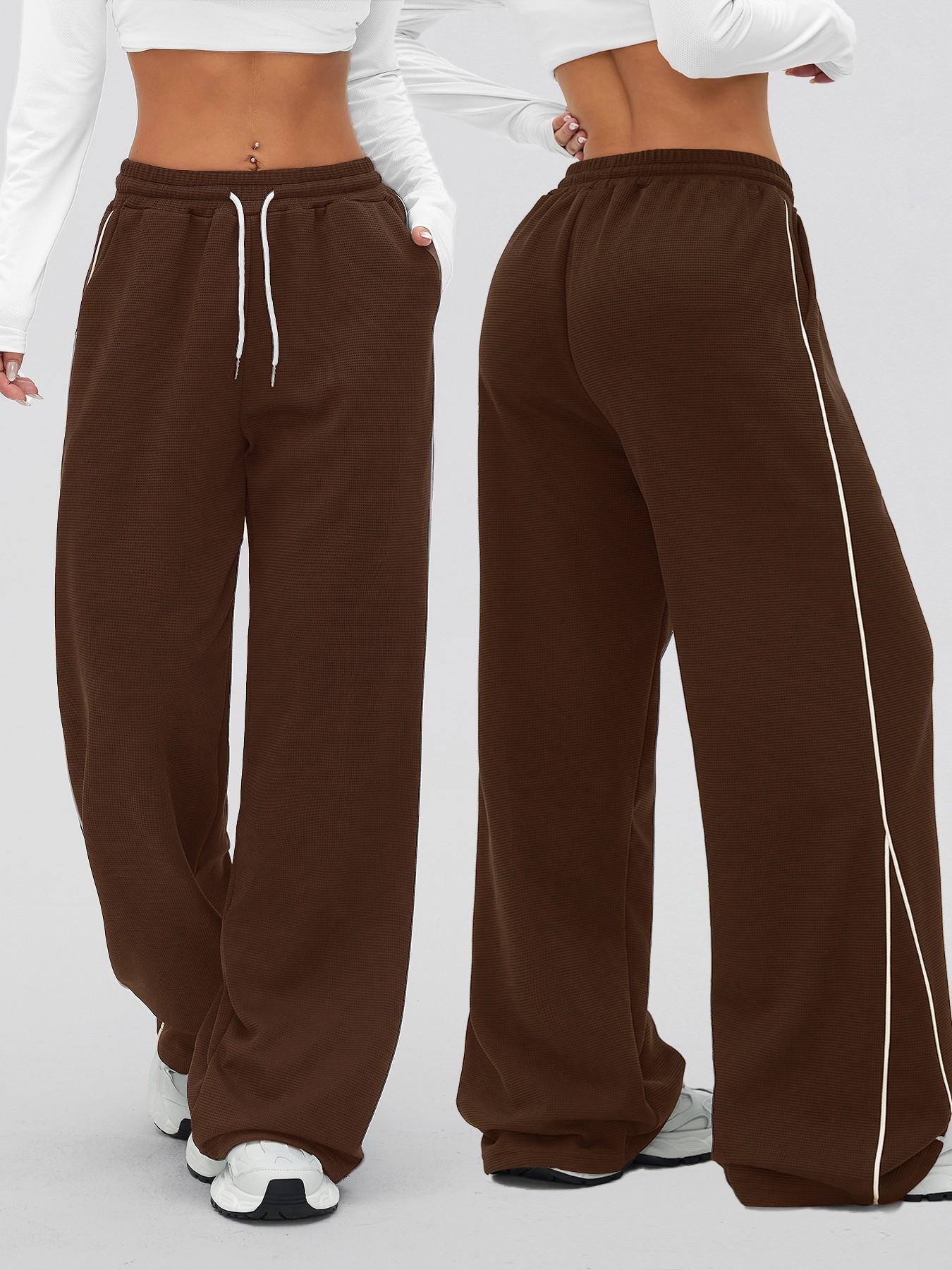 Women's High Waist Loose-Fit Jogger Pants with Pockets, Casual Plain Design, Ideal for All Seasons, Outdoor Running & Gym Workout