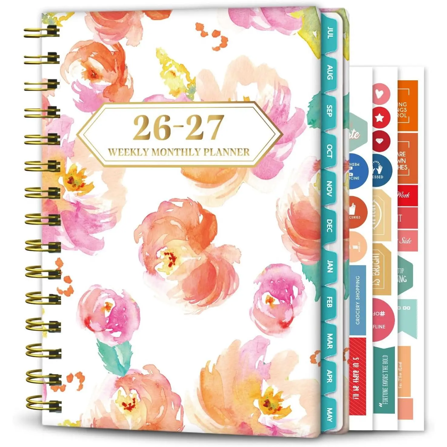 Planner 2026-2027 Weekly and Monthly Calendar Planner Jul 2026-Jun 2027 | Academic Planner with Stickers,Tabs and Pocket,Teacher Student Planning book Ideal for Office School Supplies,6.3" x 8.5"