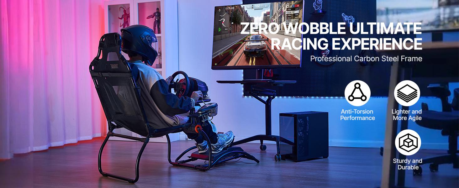 VEVOR Racing Wheel Stand Foldable For Logitech G923/G920/G29, Steering Wheel Stand Foot Pedal Angle Adjustable, Portable Steel Driving Simulator Cockpit-Thrustmaster T248P, Fanatec, Hori, Compact VEVOR Racing Wheel Stand Foldable For Logitech G923/G920/G29, Steering Wheel Stand Foot Pedal Angle Adjustable, Portable Steel Driving Simulator Cockpit-Thrustmaster T248P, Fanatec, Hori, Compact