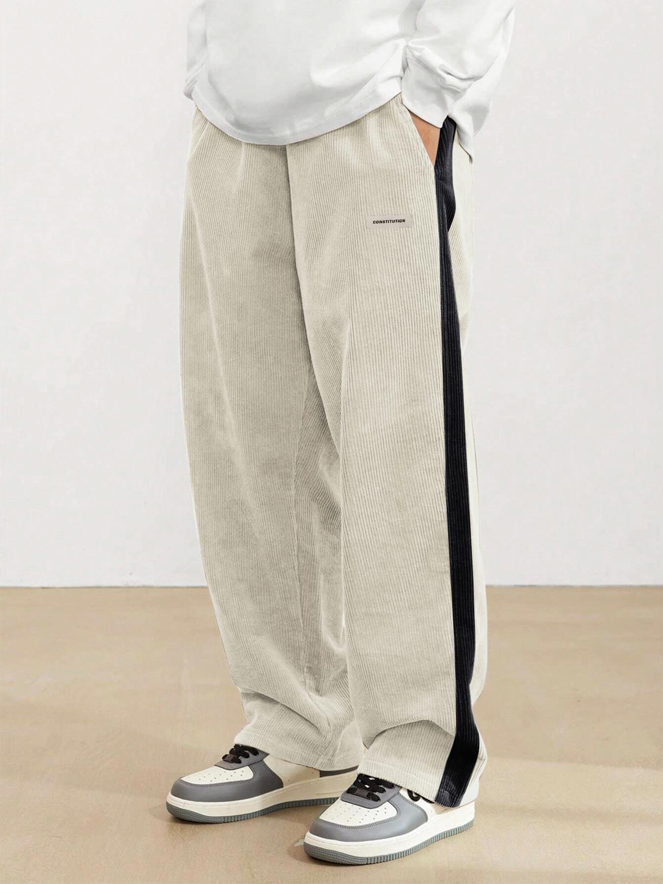 Men's Corduroy Pants, Loose Casual Comfy Elastic Trousers for Daily Wear, Men's Bottoms for All Seasons