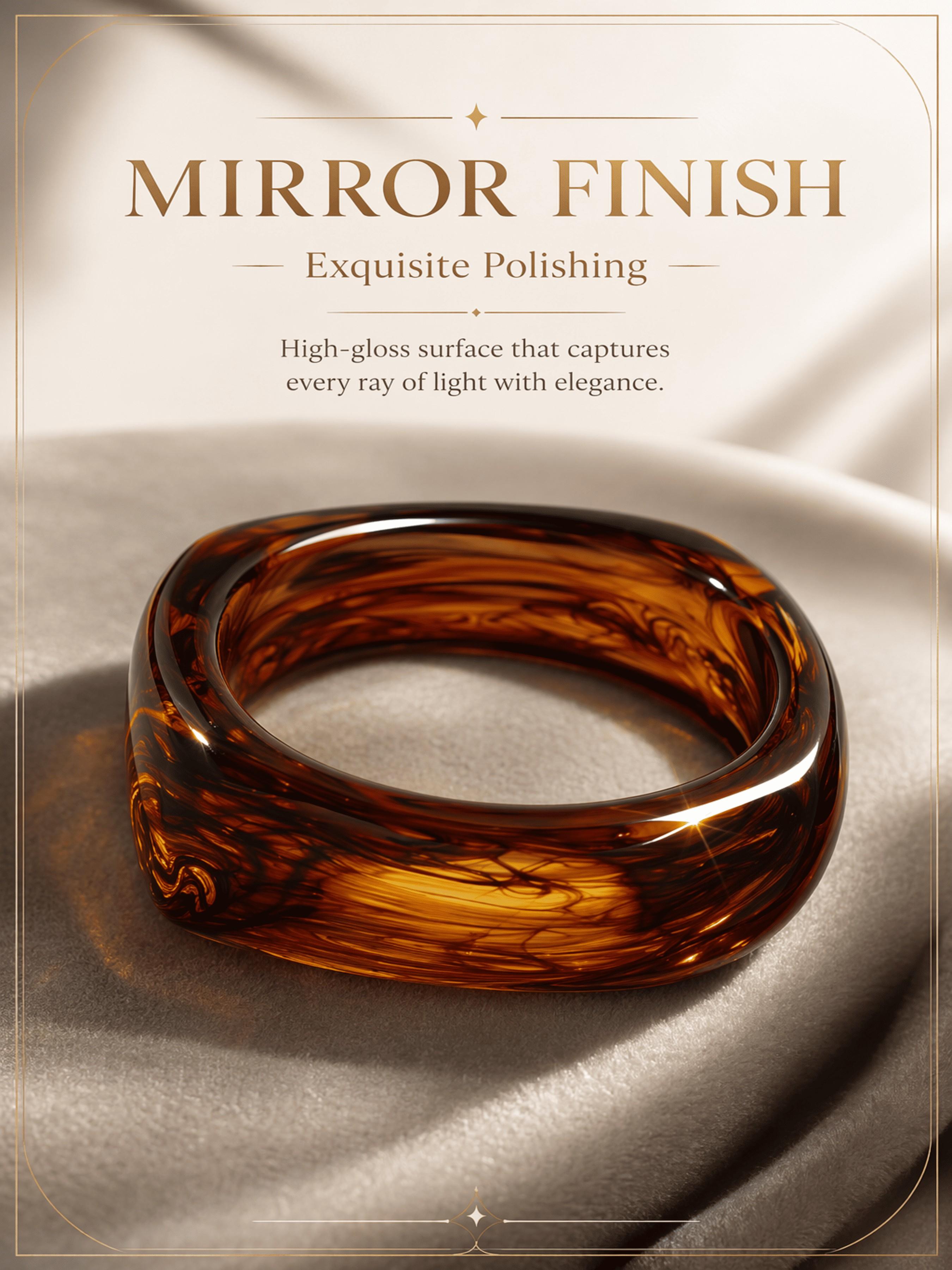 Unique Amber-Effect Irregular Bangle - Stunning Marbled Texture, The Finishing Touch to Your Beach Outfit & The Ultimate Luxury Gift