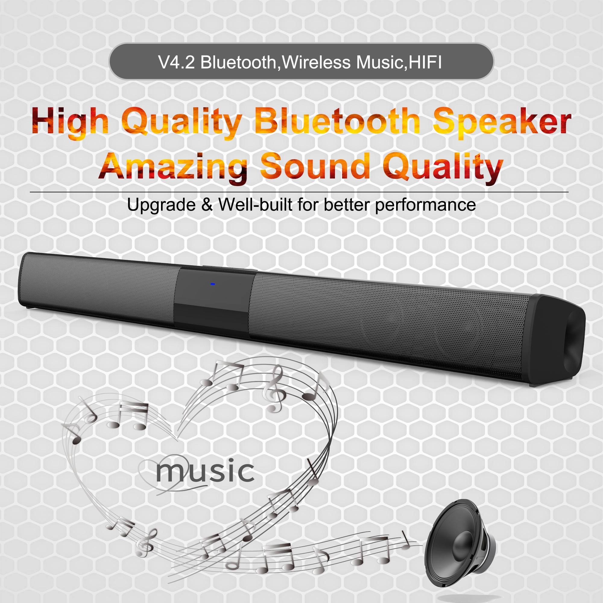 1pc Digital 2.0 Surround Sound Bar for Smart TV, High Power 4 Speaker System Bathroom Radio - Wireless Enhanced Home Theater System with Adjustable Speakers & Subwoofer, Can Be Used for PC Games Projectors, Remote Control