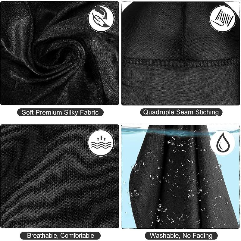 3pcs Premium Durag Pack for Men, Silky Doo Rag for 360 540 720 Waves