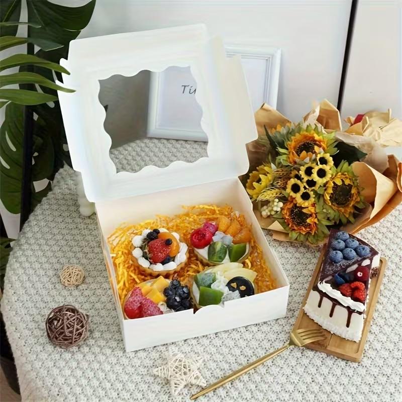 Mini Foldable Paper Boxes Set of 20, Durable Food Packaging for Cookies Donuts Macarons, Anti-Drop with Observation Window