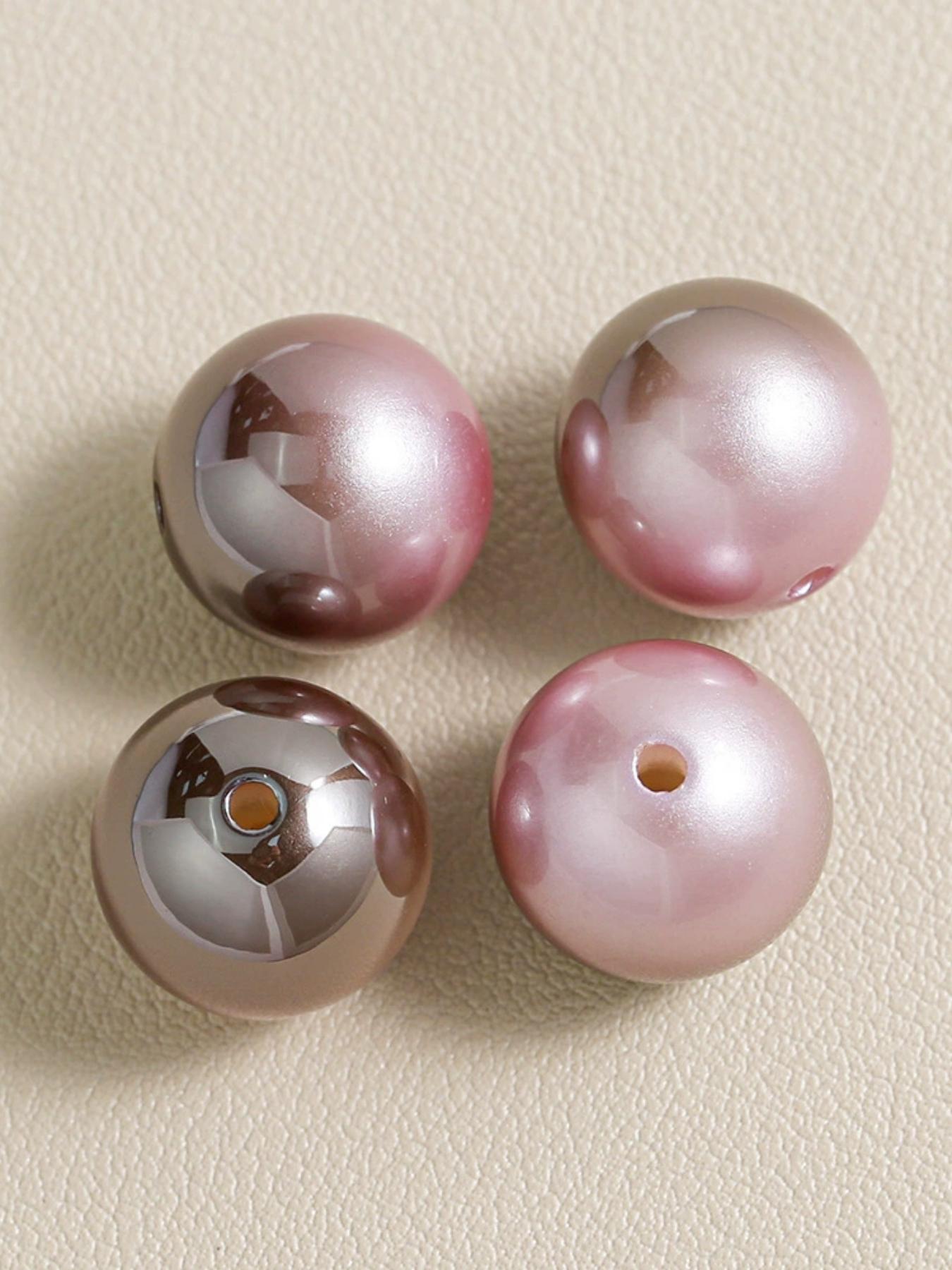 200/30pcs Bead Set for Handmade Jewelry, Mabe Two-Tone Plated Beads, Ombre Solid Color Round Beads, DIY Bracelet Phone Chain Accessories