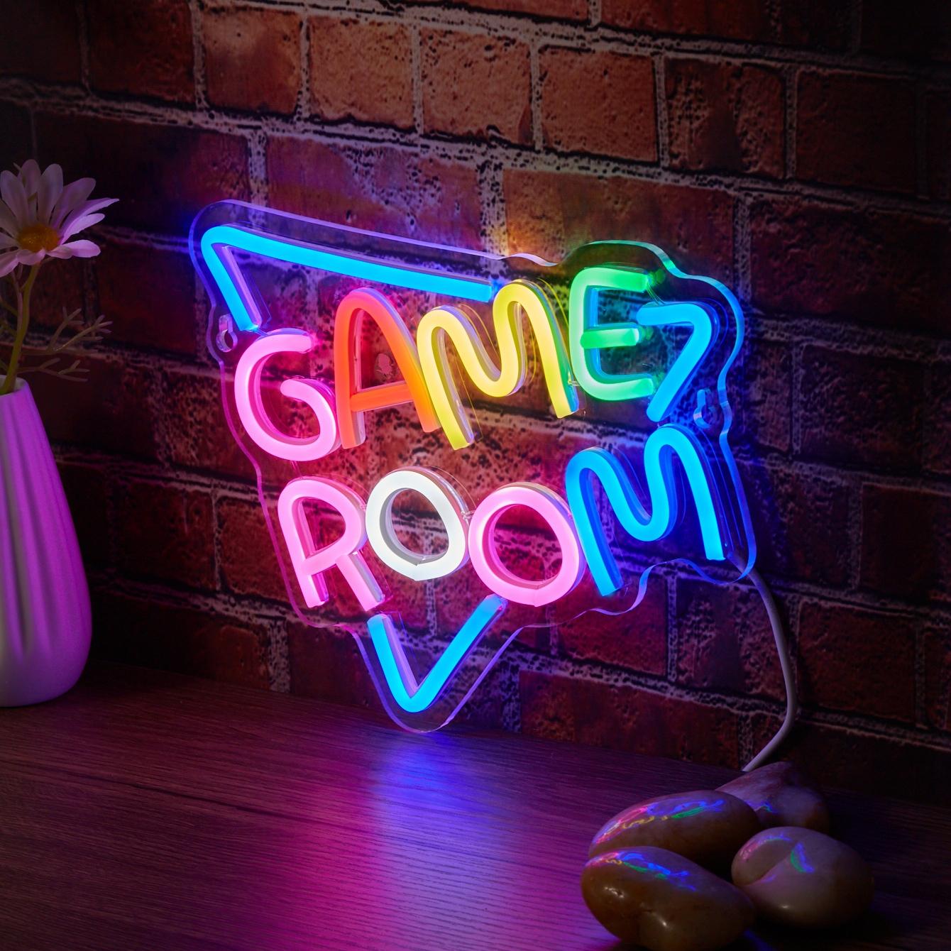 Game Room Pattern LED Neon Light, Creative USB-powered Wall Decor Light, Decorative Light for Home Party Festival, Pride Month Gift, Neon Sign