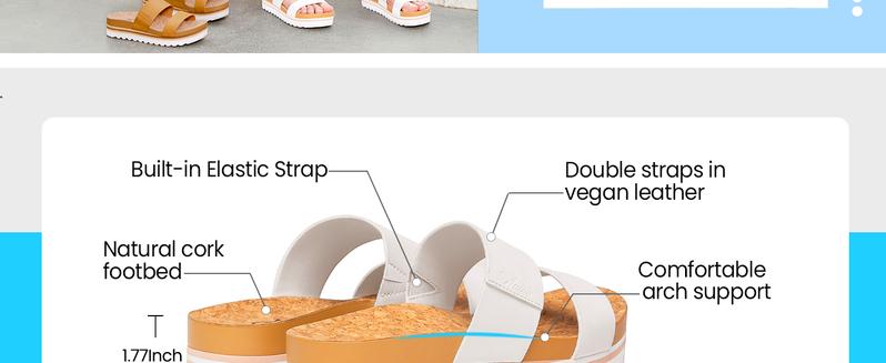 Athlefit Women's Summer Two Strap Platform Slide Sandals Comfortable Beach Arch Support Footbed Sandals for Women Girl Footwear Shoe Walking Shoes