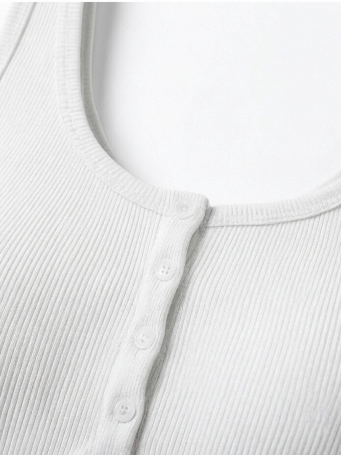 3-Pack Women's Spring Summer Round Neck Button Striped Sleeveless Top, Front Button Design, Knitted Slim Fit Tank Tops, Casual Daily Wear