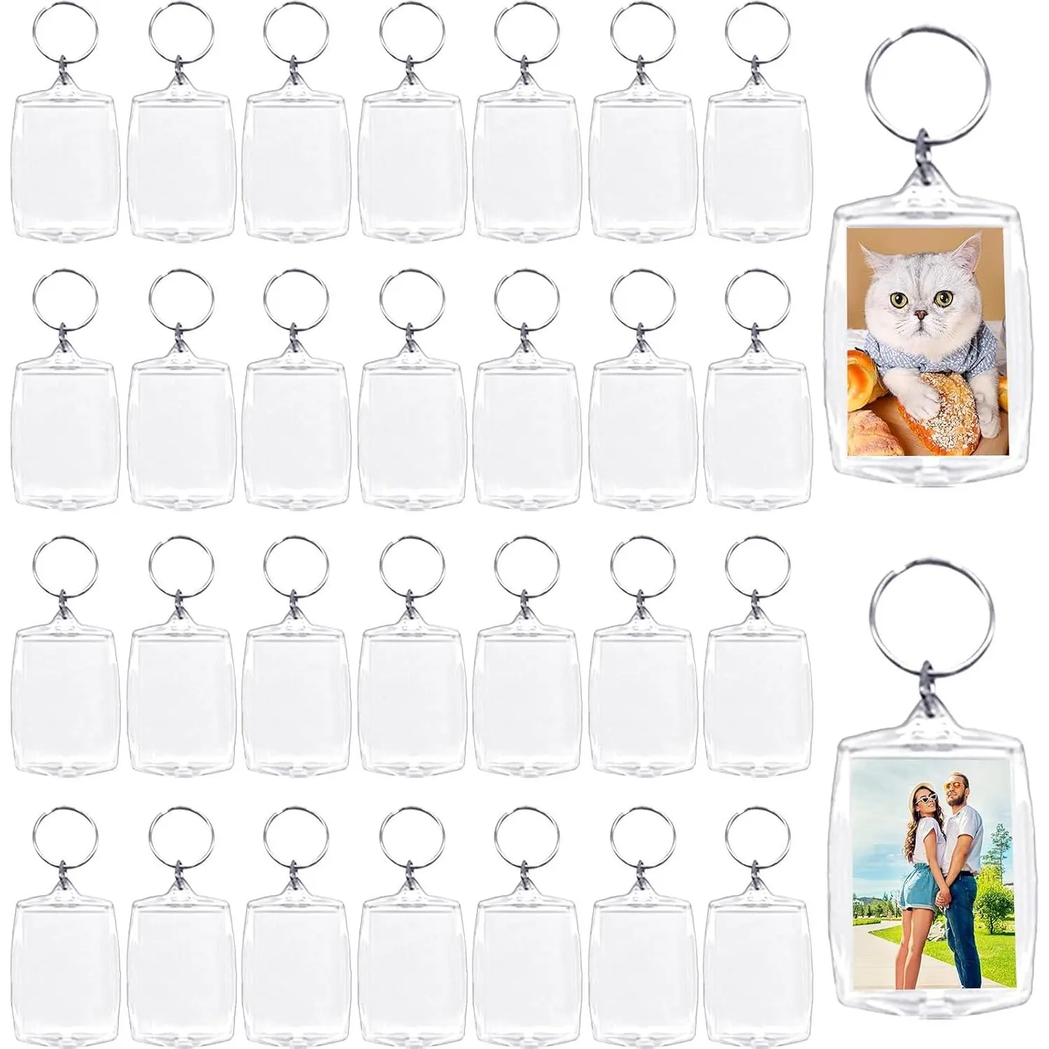 Acrylic Photo Frame Keyring, Clear Picture Keychain as Gift | Blank Picture Insert Keyring for Artwork, Photocard Holder, DIY CraftGift