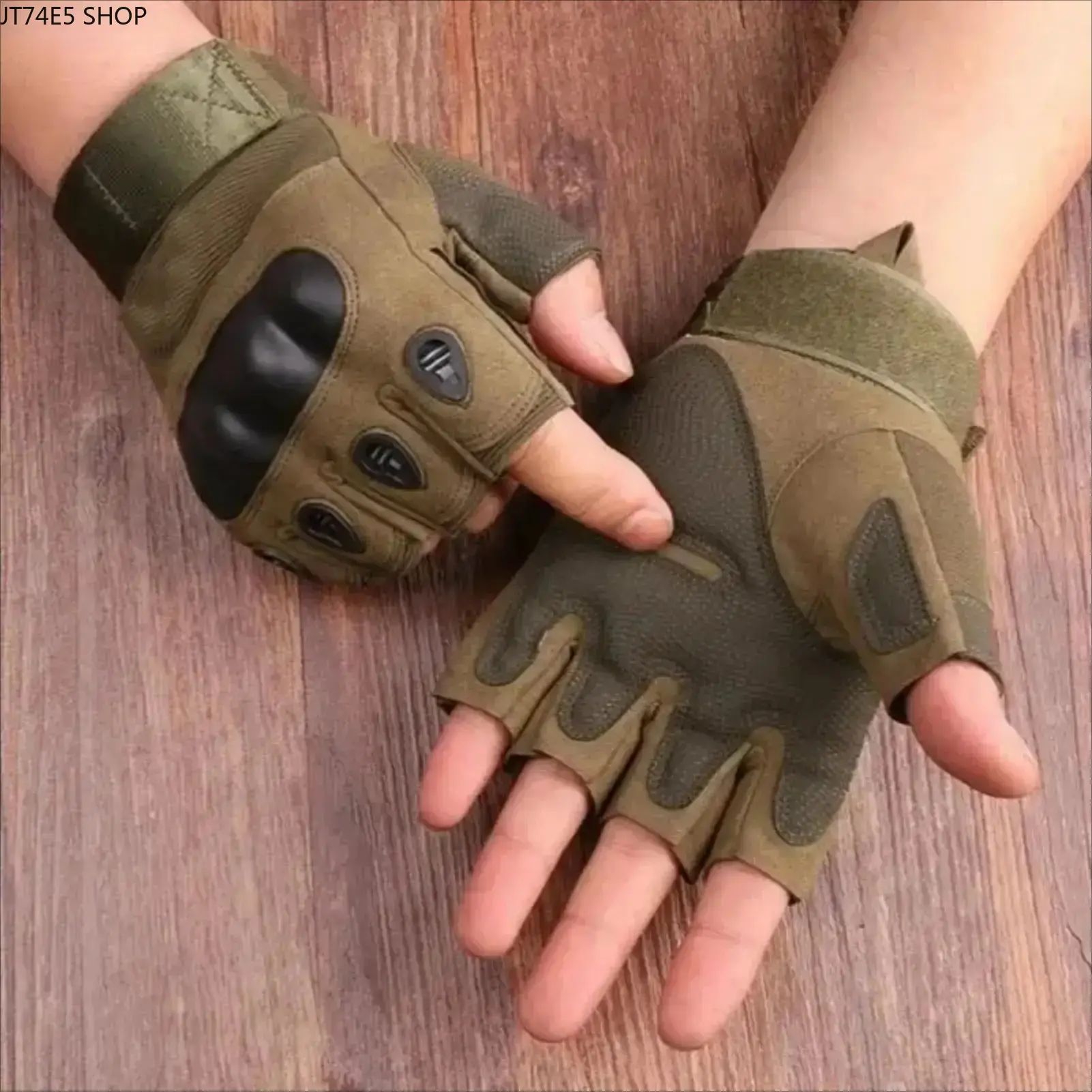 Men's Half Finger Tactical Gloves, Breathable Non‑Slip Fingerless Protective Gloves, Durable Outdoor Gloves for Shooting, Cycling, Hiking, Camping, Motorcycle & Heavy‑Duty Work