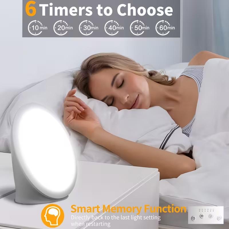 LED Sunlight Lamp Simulates Natural Light, Touch Control with Memory Function, Adjustable Brightness Levels, Portable Home Office Use