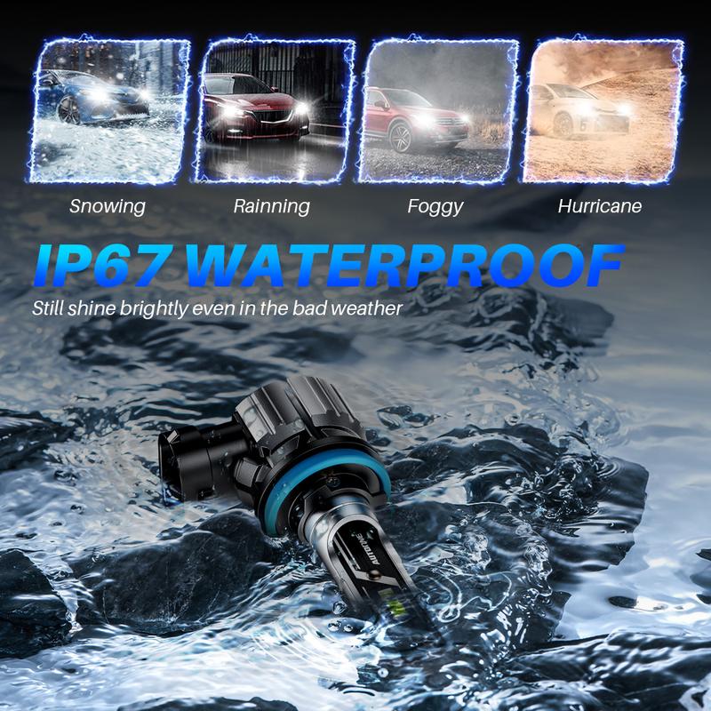 AUTOONE H11 H8 H9 Bulbs Headlight Lights, 60W Super Bright 6000K Cool White Headliamps, 1:1 Design, Plug and Play, H8 H9 H16 LED Car Lights, E3 Series Pack of 2 AUTOONE H11 H8 H9 Bulbs Headlight Lights, 60W Super Bright 6000K Cool White Headliamps, 1:1 Design, Plug and Play, H8 H9 H16 LED Car Lights, E3 Series Pack of 2