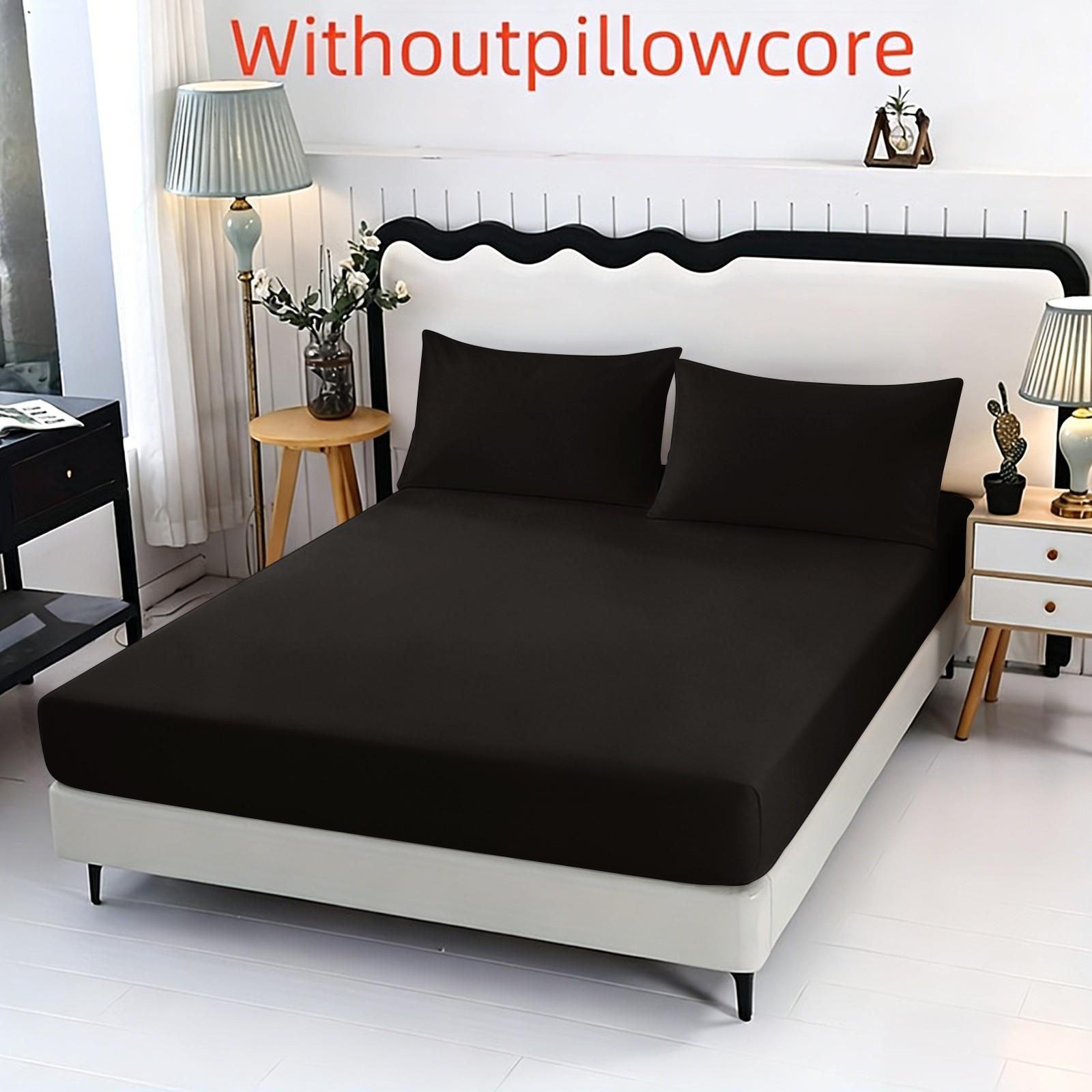 3pcs Simple Style Bedding Set, Bed Sheet Sets, Includes 1 Fitted Sheet and 2 Pillowcases, Soft Polyester Fiber, Suitable for Home Bedroom and Guest Room