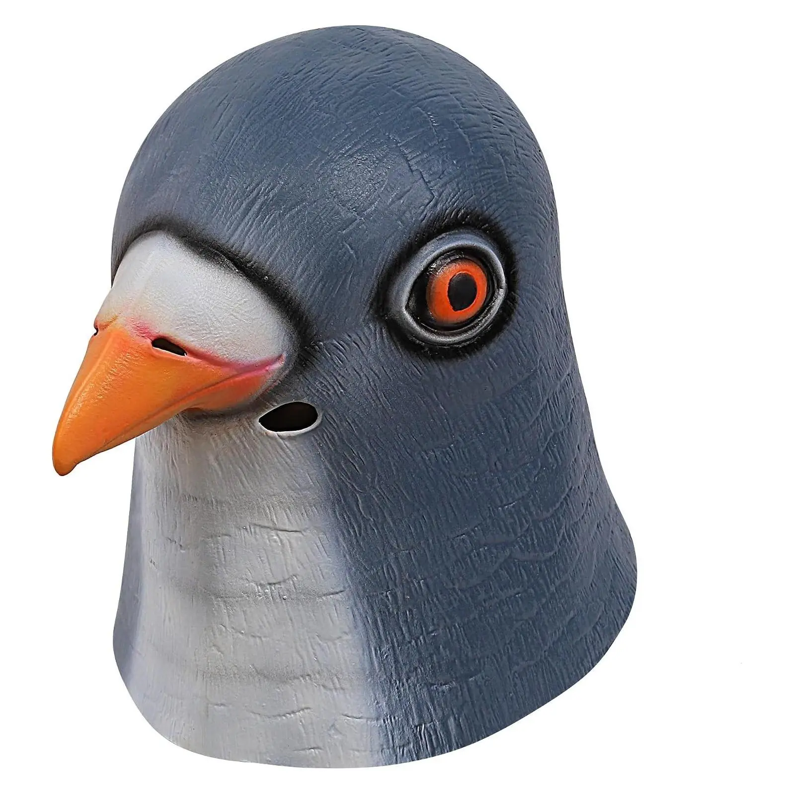 Latex Full Head Pigeon Mask - Bird Halloween Costume Cosplay Party, Grey BlueGift