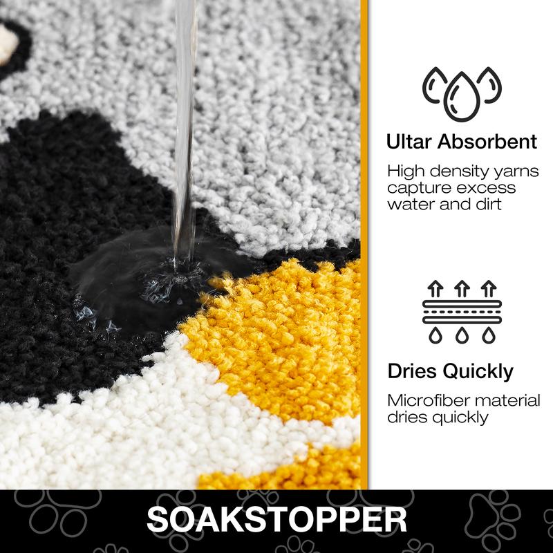 Dono Pet Floor Mats - Super Absorbent Microfiber Dog Door Mats for Dog Paw Stain Prevention,Non-Slip Washable Pet Rugs, Quick Drying Entrance Rugs, Machine Washable, entrance, Grey and Beige,31.5"x19.7" and 35.4"x23.6" outdoor indoor