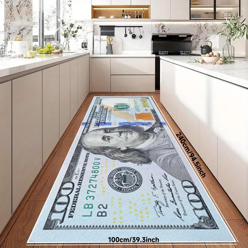 Creative 100 Dollar Pattern Rug, 1 Count Bedroom Decor Bedside Soft Carpet, Area Rug, Thickened Fluffy Plush Floor Mat for Home Living Room Bedroom