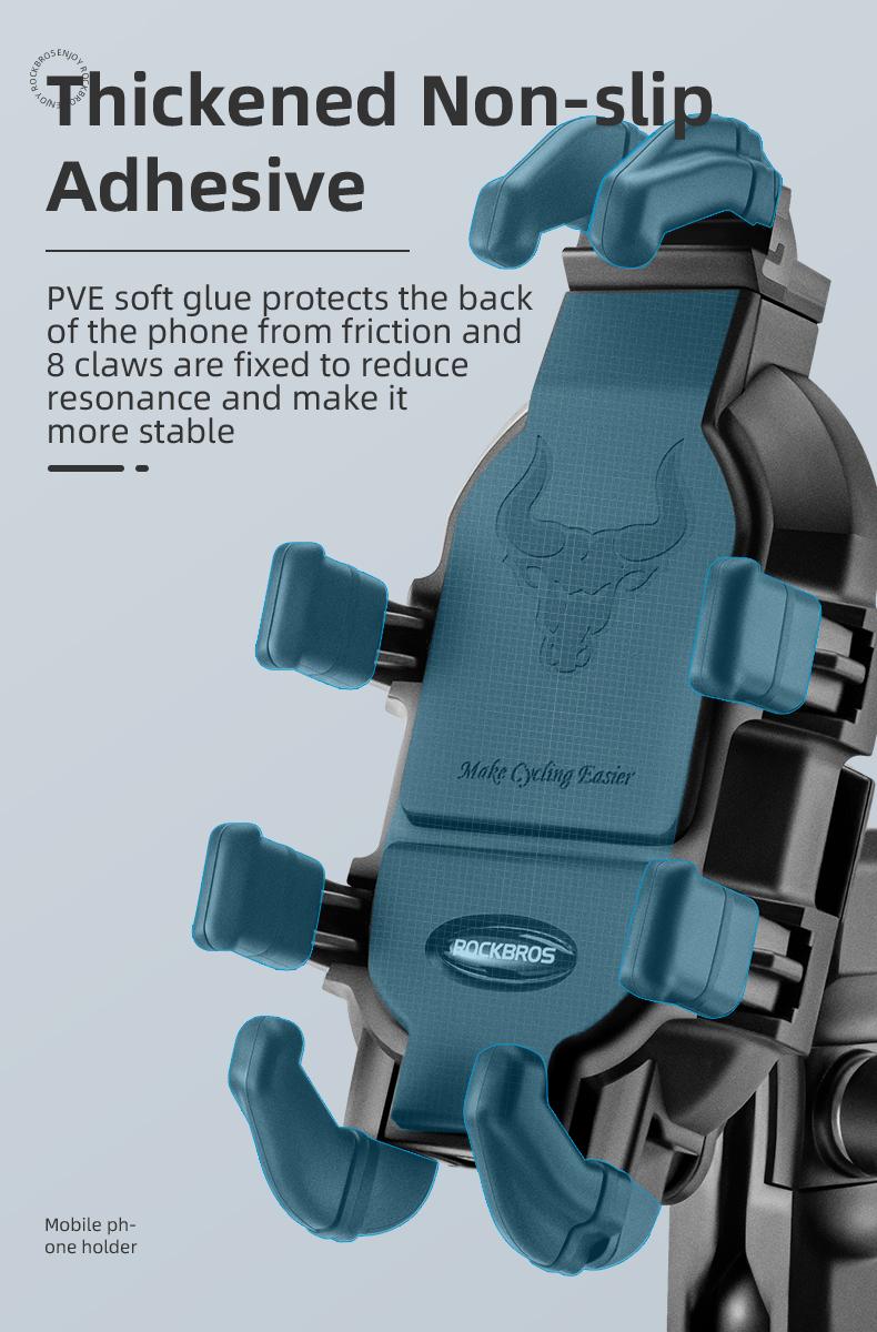 ROCKBROS Motorcycle Bike Phone Mount with Vibration Dampener for 4.7''-7.1'' Phones, Universal Motorcycle Handlebar Mount Phone Holder