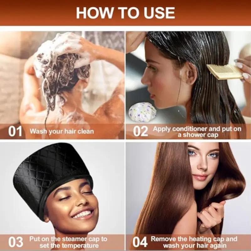 Adjustable Temperature Heating Cap for Home Use, Deep Conditioning Heat Cap for Hair Care, Ideal Gift for Girlfriend