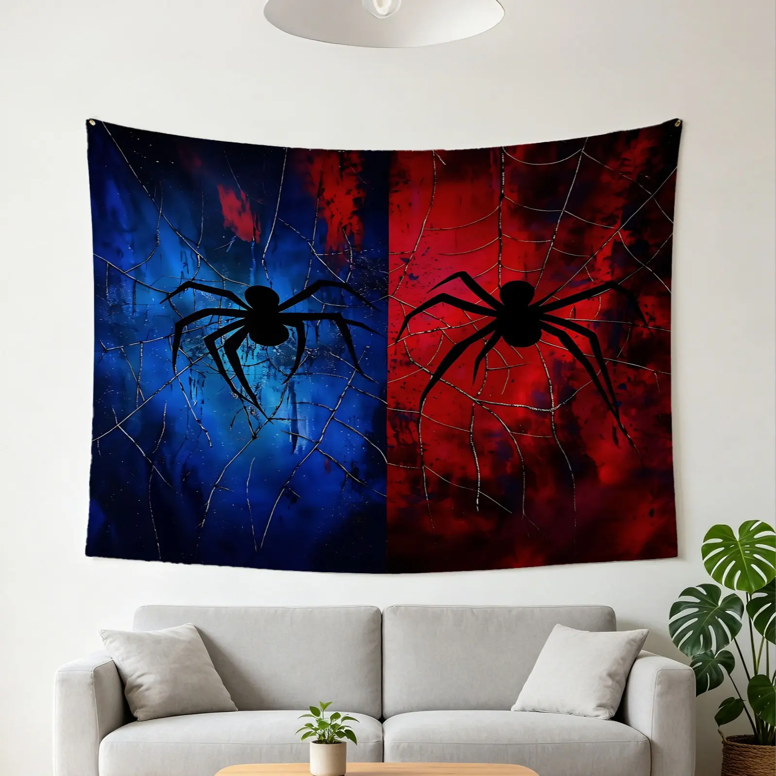 1Pc Gothic Spider Web Tapestry, Dark Edgy Wall Hanging, Unique Tapestries as Soft Wall Blanket & Bold Backdrop Decor, Creates Mysterious Dark Gothic Vibe for Gothic & Dark Art Lovers, Perfect for Bedroom, Dorm, Party & Themed Room